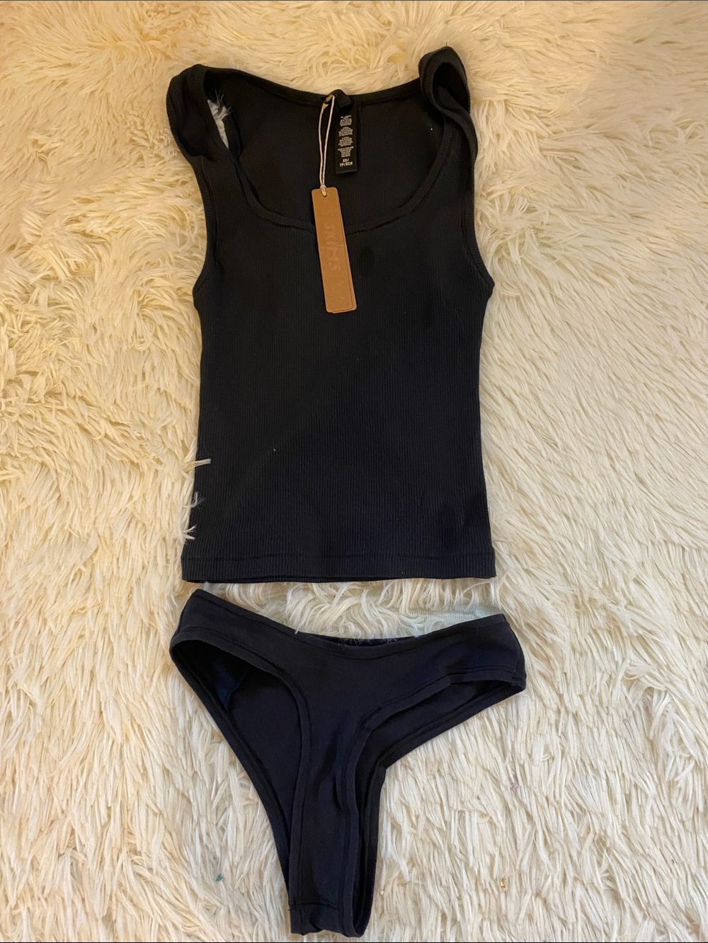 SKIMS Cotton Rib Tank and Smooth Thong